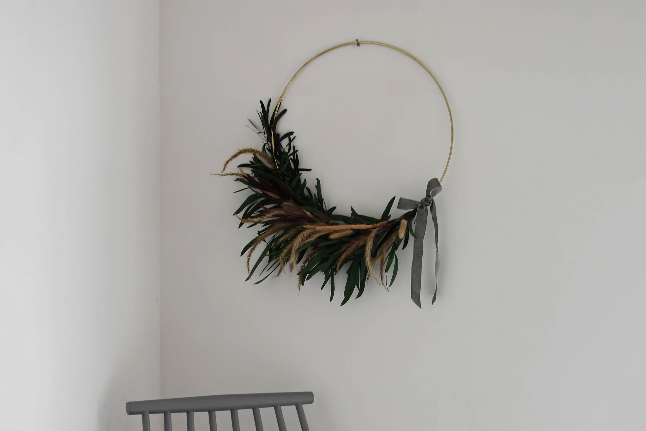 How to make an asymmetrical Christmas wreath | These Four Walls blog